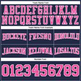 Custom Stitched Navy Pink-White Football Pullover Sweatshirt Hoodie