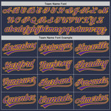 Custom Navy Purple-Gold Authentic Throwback Baseball Jersey