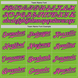 Custom Neon Green Pink-Navy Authentic Baseball Jersey