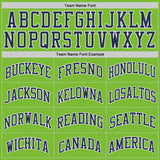 Custom Neon Green White-Navy Authentic Basketball Jersey