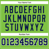 Custom Neon Green White Pinstripe Navy-White Authentic Basketball Jersey