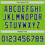 Custom Neon Green Navy Pinstripe Navy-White Authentic Baseball Jersey