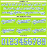 Custom Neon Green Light Blue-White Authentic Throwback Basketball Shorts