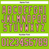 Custom Neon Green Medium Pink-Black Hockey Lace Neck Jersey