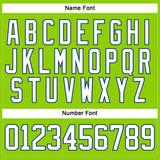 Custom Neon Green White-Royal Hockey Lace Neck Jersey