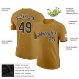 Custom Old Gold Black-White Performance T-Shirt