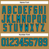 Custom Old Gold Teal-Black Hockey Lace Neck Jersey