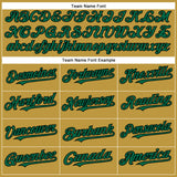 Custom Old Gold Kelly Green-Black Authentic Baseball Jersey