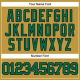 Custom Old Gold Kelly Green-Black Authentic Baseball Jersey