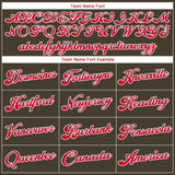 Custom Olive Red-White Authentic Throwback Salute To Service Basketball Jersey