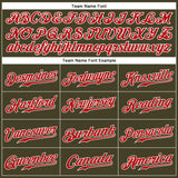 Custom Olive Red-White Authentic Sleeveless Salute To Service Baseball Jersey