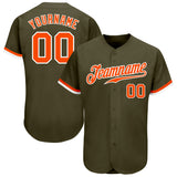 Custom Olive Orange-White Authentic Salute To Service Baseball Jersey