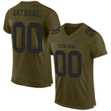 Custom Olive Black Mesh Authentic Salute To Service Football Jersey