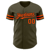 Custom Olive Orange-Black Authentic Salute To Service Baseball Jersey