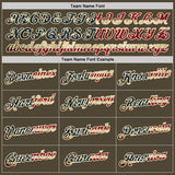 Custom Olive Vintage USA Flag Cream-Red Authentic Throwback Salute To Service Basketball Jersey