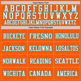 Custom Orange White-Teal Mesh Authentic Throwback Football Jersey