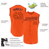 Custom Orange Orange-Navy Authentic Sleeveless Baseball Jersey