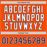 Custom Orange White Pinstripe Navy-White Authentic Baseball Jersey