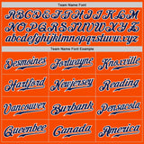 Custom Orange White Pinstripe Navy-White Authentic Baseball Jersey