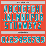 Custom Orange Teal-White Authentic Throwback Basketball Jersey