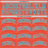 Custom Orange Teal-White Authentic Throwback Basketball Jersey