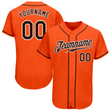 Custom Orange Brown-White Authentic Baseball Jersey