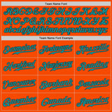 Custom Orange Teal-Black Authentic Baseball Jersey