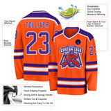 Custom Orange Purple-White Hockey Jersey