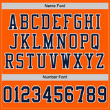 Custom Orange Navy-White Mesh Authentic Football Jersey