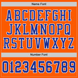 Custom Orange Royal-White Mesh Authentic Football Jersey