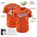 Custom Orange White-Navy Authentic Baseball Jersey