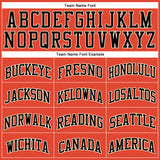 Custom Orange Black Pinstripe Black-Cream Authentic Basketball Jersey