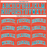 Custom Orange White Pinstripe Teal Authentic Basketball Jersey