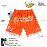 Custom Orange White-Gray Authentic Throwback Basketball Shorts