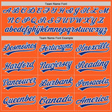 Custom Orange Royal-White Authentic Throwback Baseball Jersey