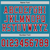 Custom Panther Blue Red-White Mesh Authentic Football Jersey