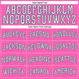 Custom Pink White-Light Blue Authentic Throwback Basketball Jersey