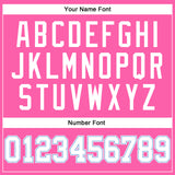 Custom Pink White-Light Blue Authentic Baseball Jersey