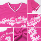 Custom Pink Pink-Purple Authentic Baseball Jersey