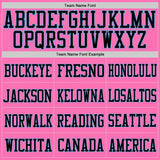 Custom Pink Black-Light Blue Mesh Authentic Football Jersey