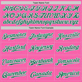 Custom Pink White Pinstripe Kelly Green-White Authentic Baseball Jersey