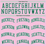 Custom Light Pink Kelly Green-White Authentic Throwback Basketball Jersey