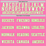 Custom Pink Neon Green-White Mesh Authentic Football Jersey