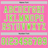 Custom Pink Neon Green-White Mesh Authentic Football Jersey