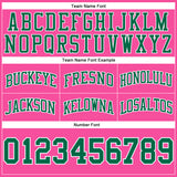 Custom Pink Kelly Green-White Authentic Throwback Basketball Shorts