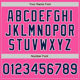 Custom Pink Navy-White Authentic Baseball Jersey