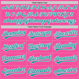 Custom Pink Teal-White Authentic Baseball Jersey