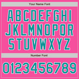 Custom Pink Teal-White Authentic Baseball Jersey