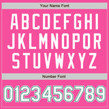 Custom Pink White-Kelly Green Authentic Baseball Jersey