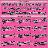 Custom Pink Black-White Authentic Baseball Jersey